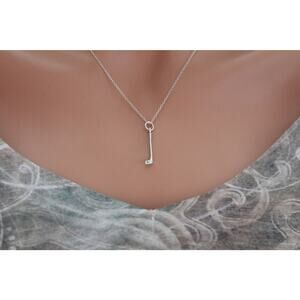 Sterling Silver Golf Club Charm Necklace, Sterling Silver Golf Club Necklace